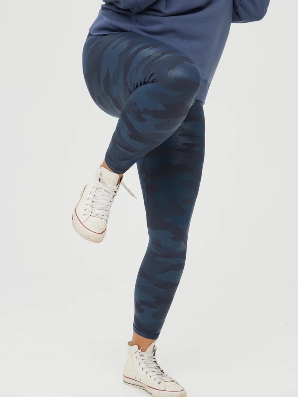 Aerie OFFLINE Real Me 7/8 Legging Hi-Rise Navy Camouflage Women Large